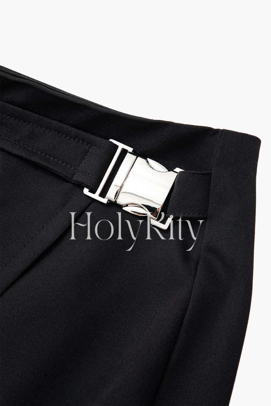Asymmetric Flap Pocket Zipper Mini Skirt
