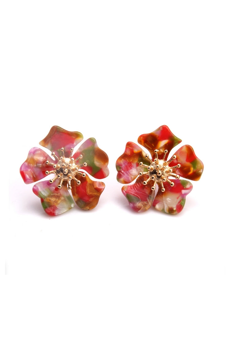 Boucles d'oreilles à décor floral 