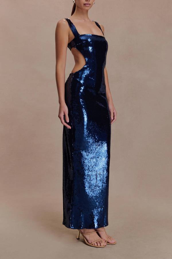 Sequin Cut Out Maxi Dress