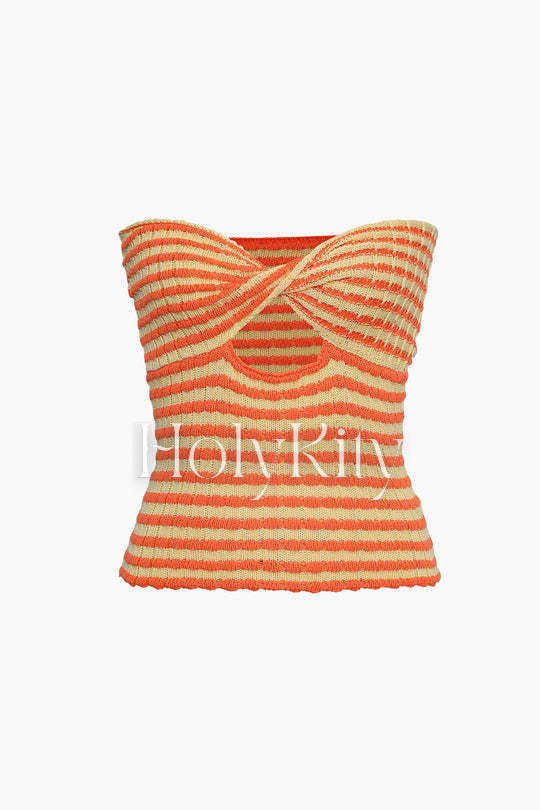 Twisted Front Knitted Top