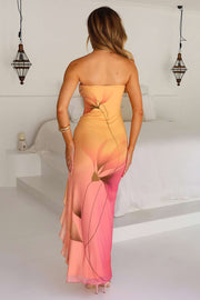 Sexy tube top maxi dress