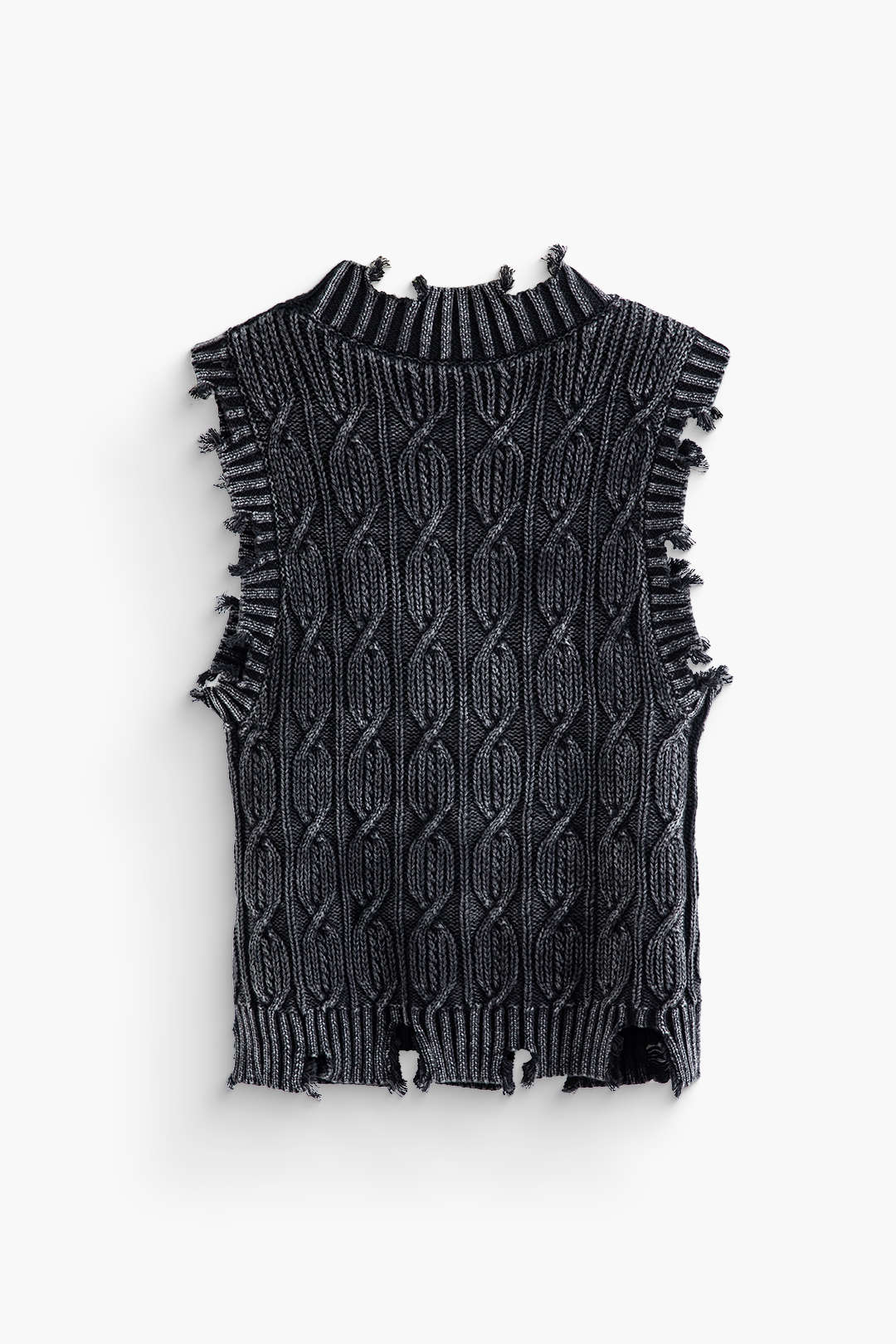 Haut en tricot sans manches effet vieilli 