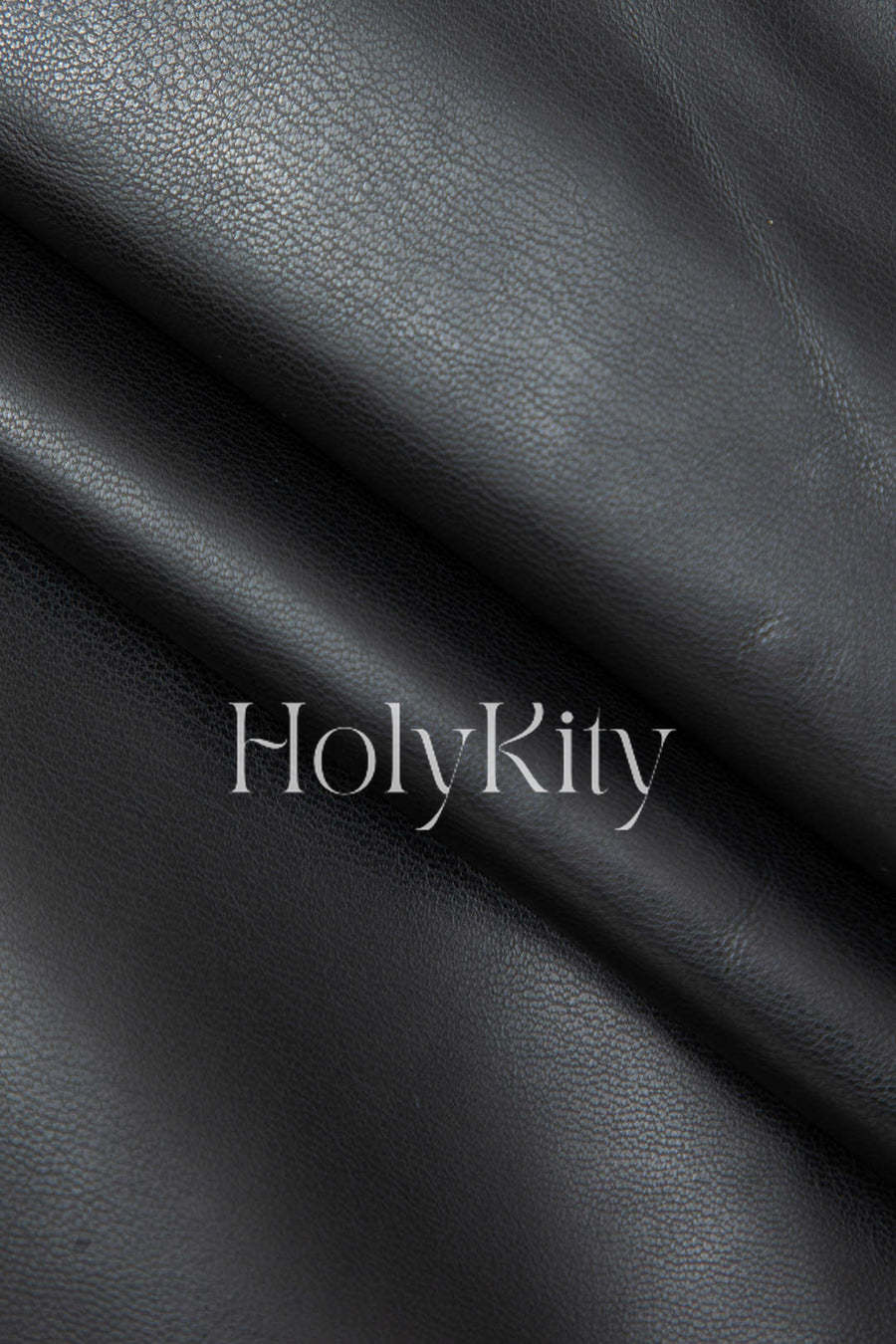 Faux Leather Button Decor Asymmetric Midi Skirt