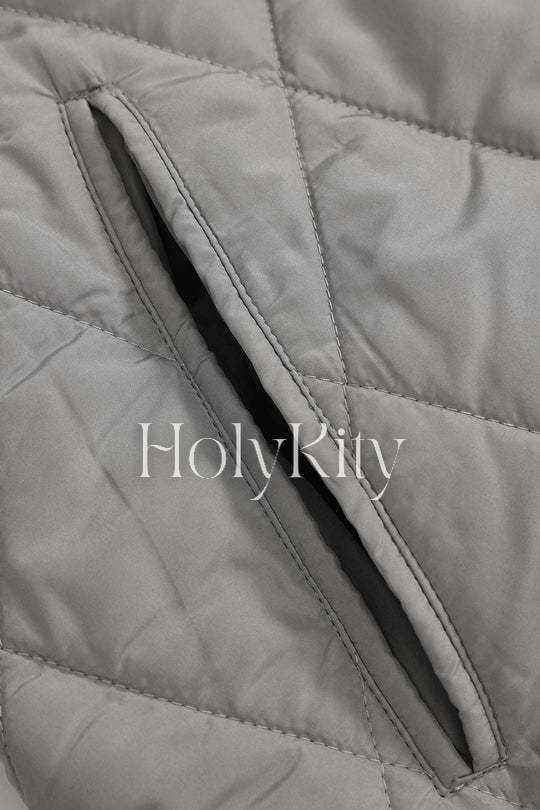 Veste à capuche matelassée en losanges 