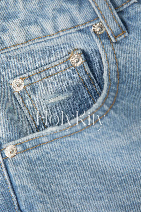 Gerade Jeans im Destroyed-Look