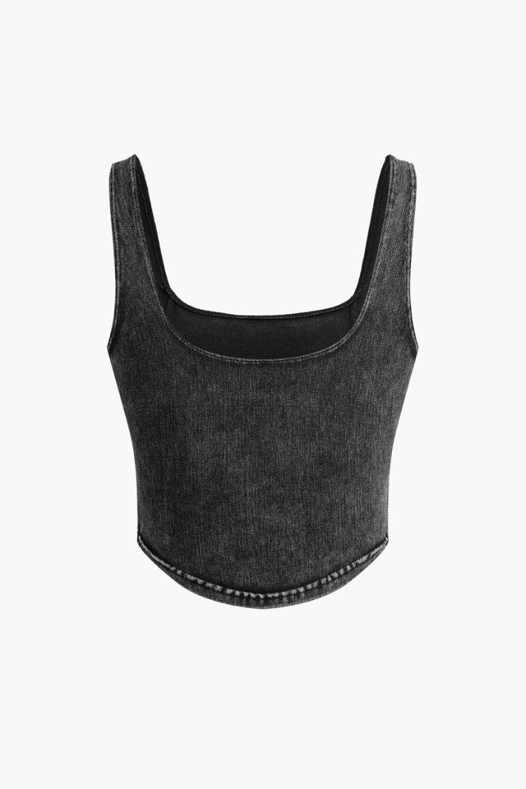 Débardeur corset en jean 