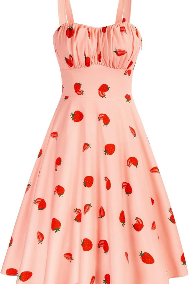 Solid Floral Ruched Summer Cute A-Line Flowy Swing Midi Dress