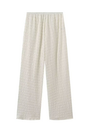 Skew Neck Asymmetric Top Wide Leg Textured Pants Matching Set