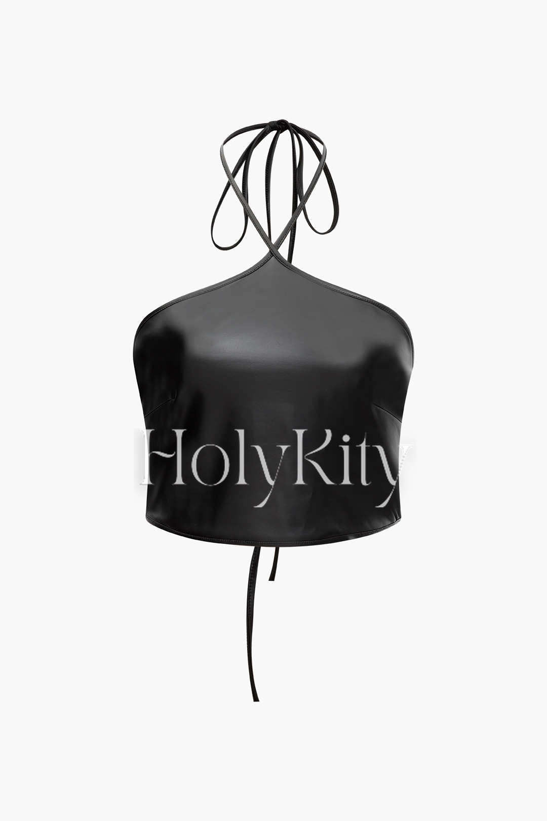 Neckholder-Camisole aus Kunstleder 