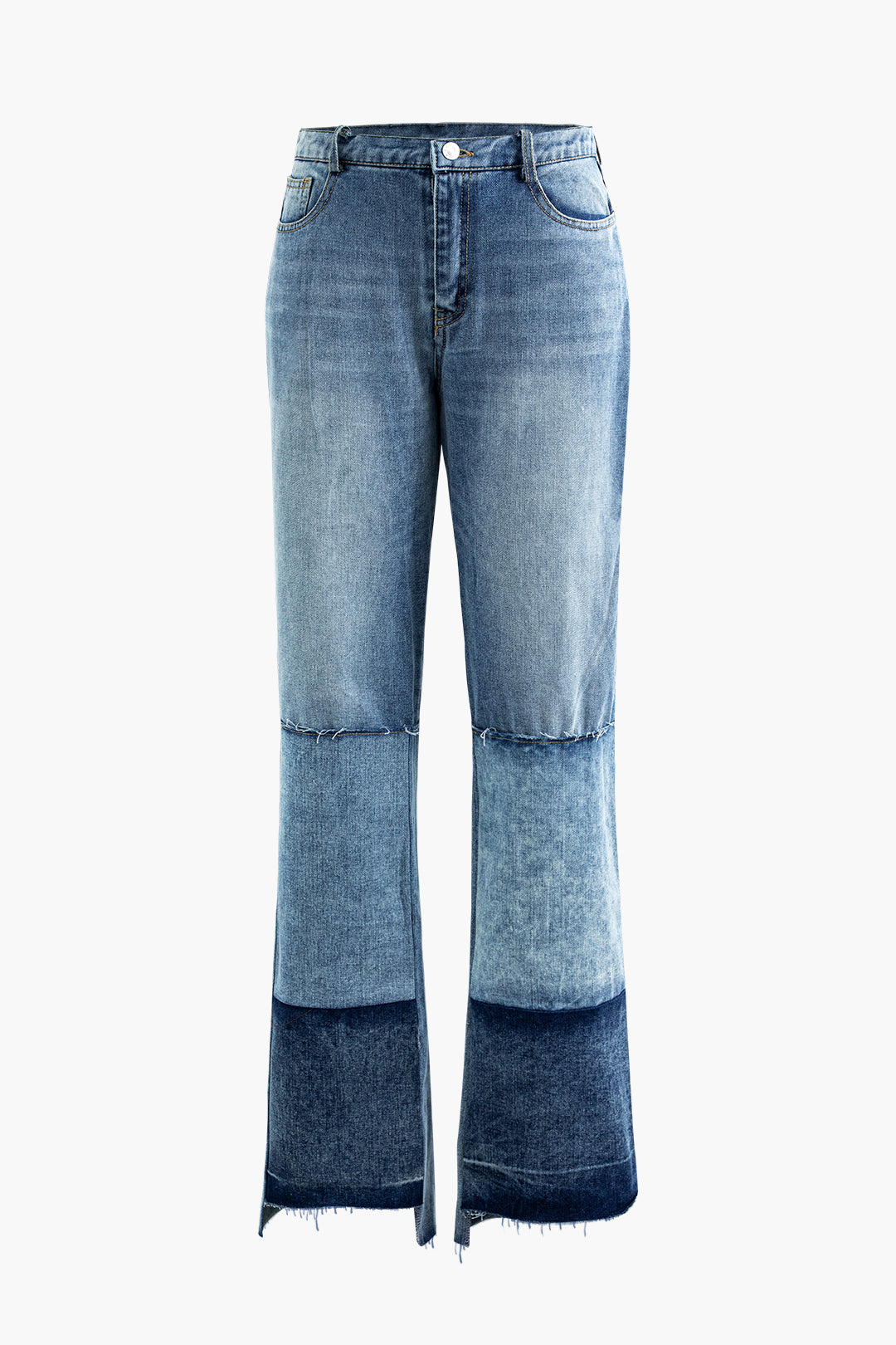 Low Waist Patchwork Flared Jeans