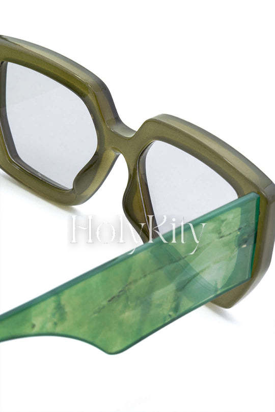 Lunettes de soleil à monture rectangulaire surdimensionnée