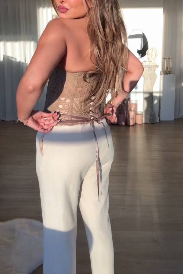 Lace strapless top