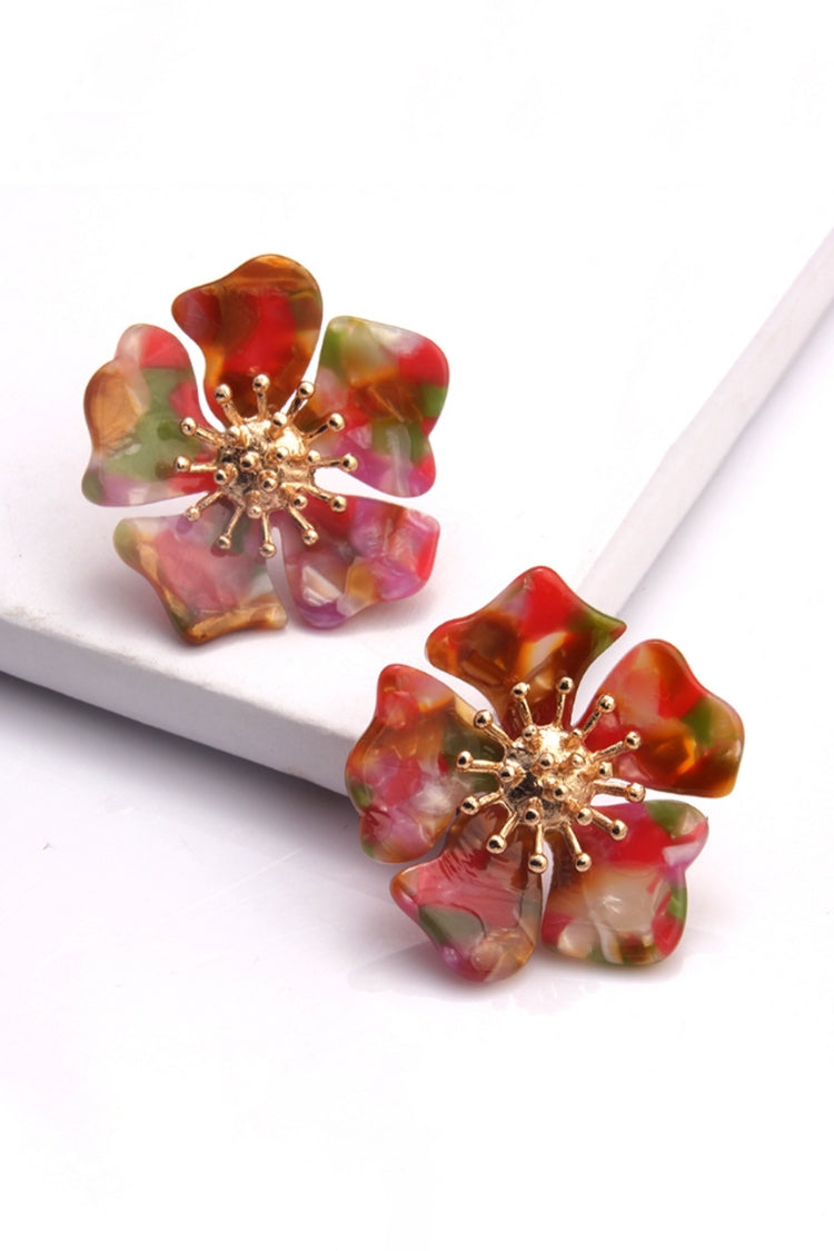 Boucles d'oreilles à décor floral 