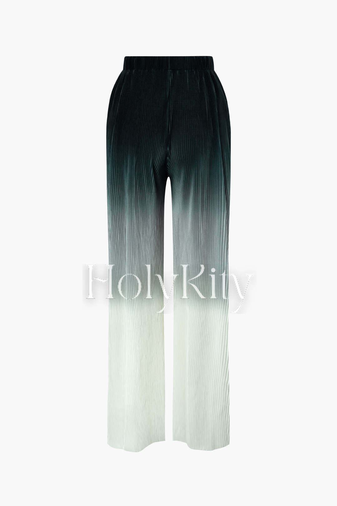 Pleated Color Block Straight Leg Pants