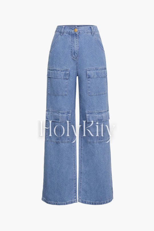 Boyfriend-Cargojeans mit Klappentasche