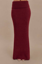 Charlotte Knit Ribbed Waist Fishtail Stretch Maxi Skirt