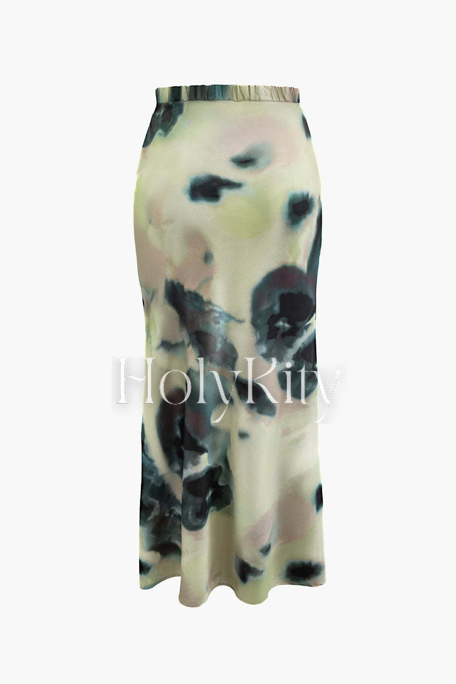 Jupe longue taille haute tie-dye avec cordon de serrage 