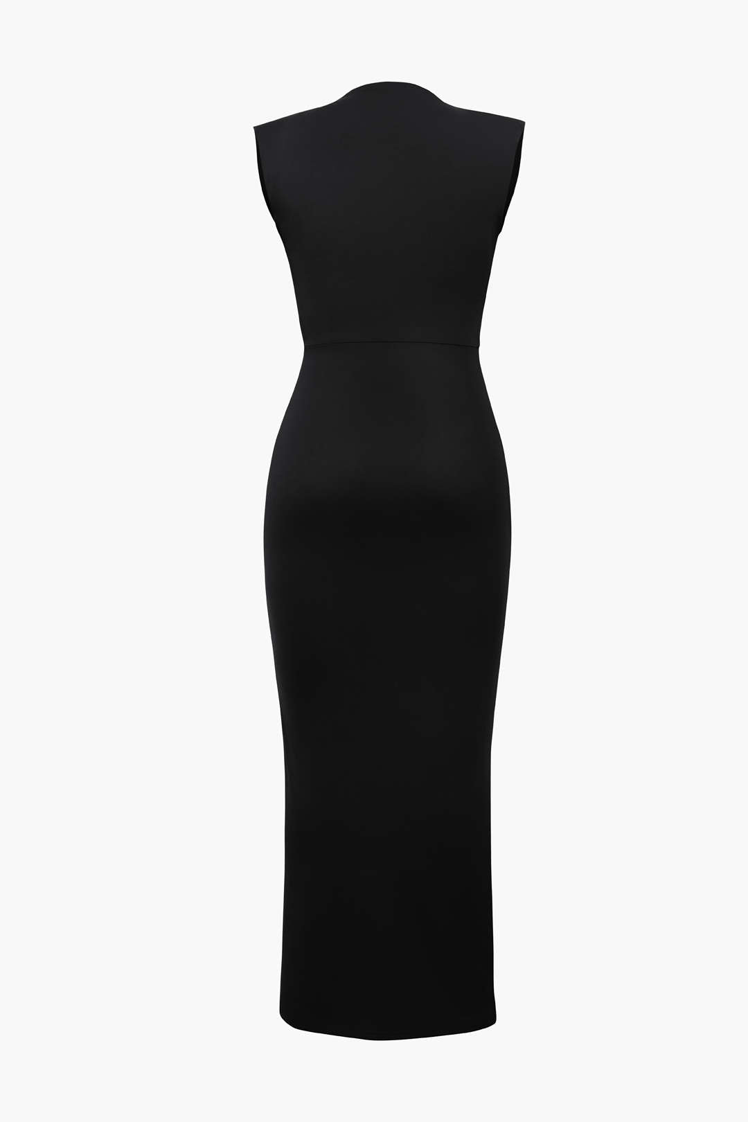 Robe midi sans manches à col en V profond 