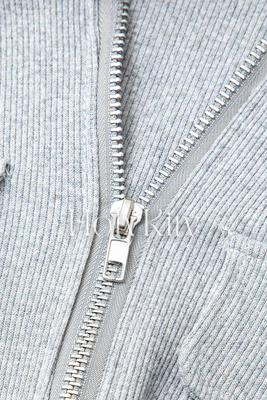 Zip Up Flap Pocket Hooded Knit Mini Dress