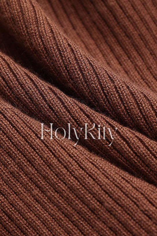 Haut en tricot à manches longues super court 
