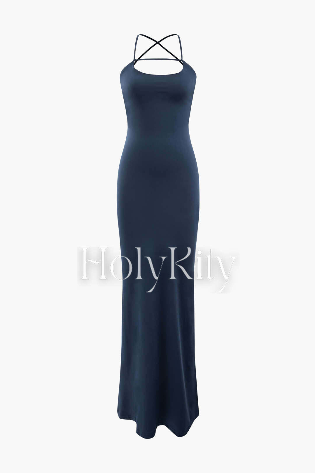 Cross Tie Back Mermaid Maxi Dress