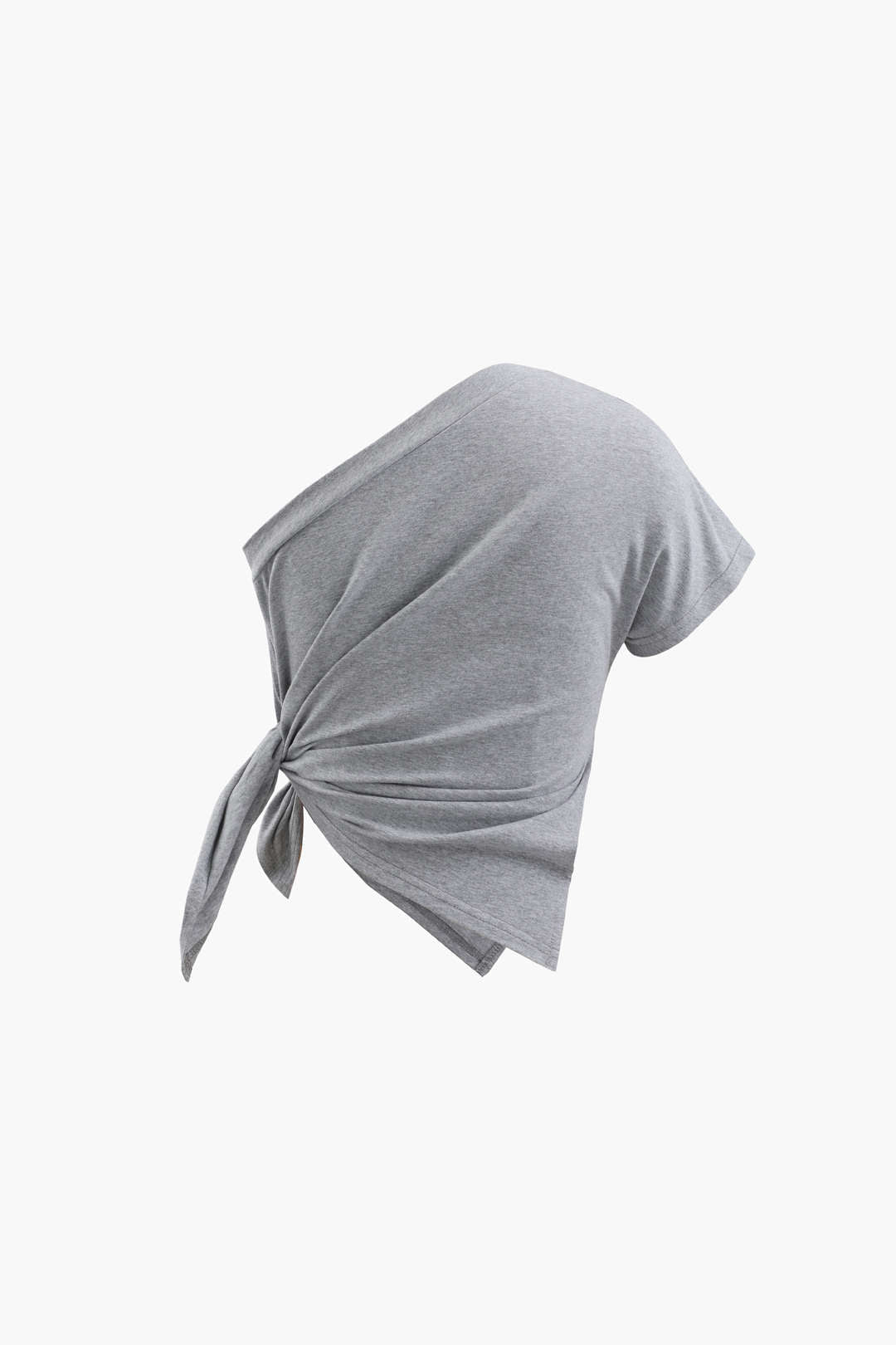 T-shirt court à une épaule avec nœud 