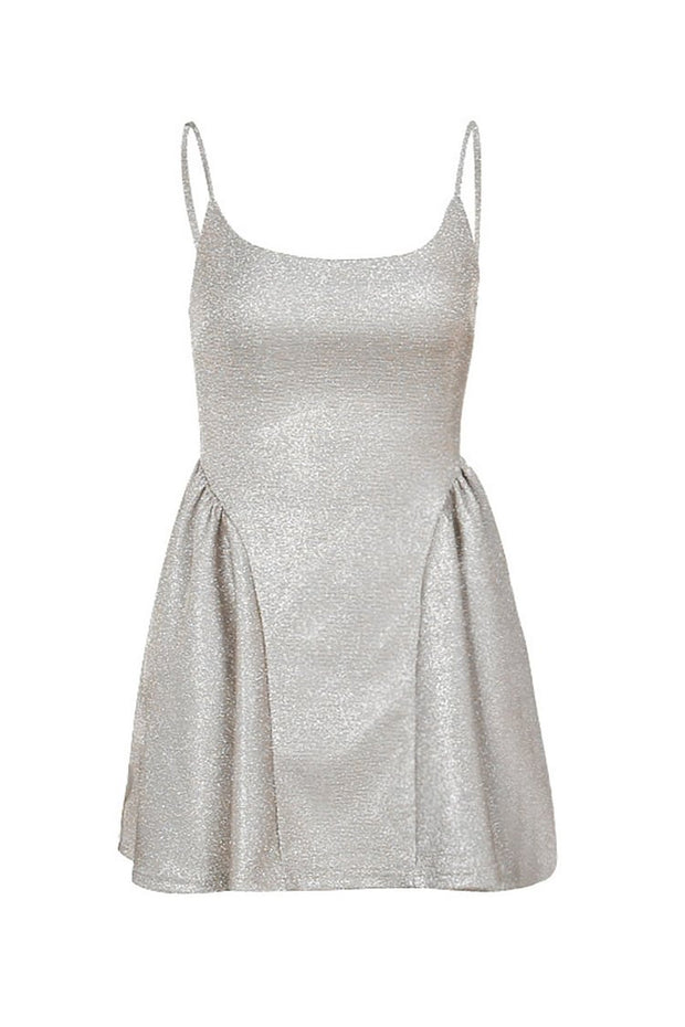 SEQUIN U NECK A-LINE COCKTAIL PARTY SLIP MINI DRESSES