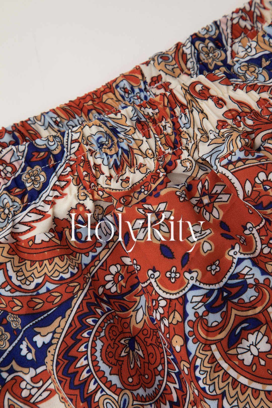 Hose mit elastischem Bund und Paisley-Print 