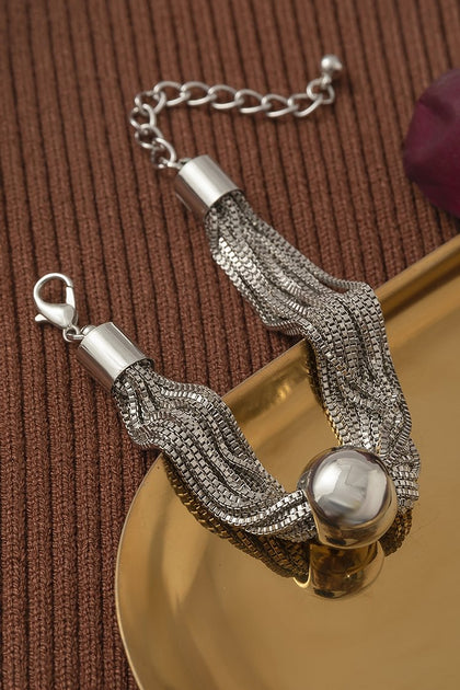 Mental Ball Tiered Chain Punk Necklace Bracelet – HolyKityGirl