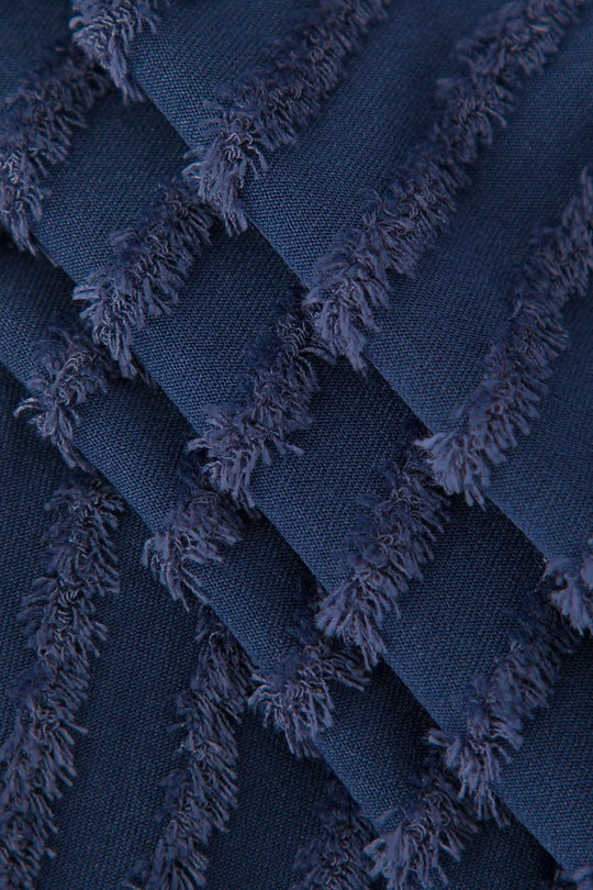 Robe longue bustier à volants et détails effilochés 