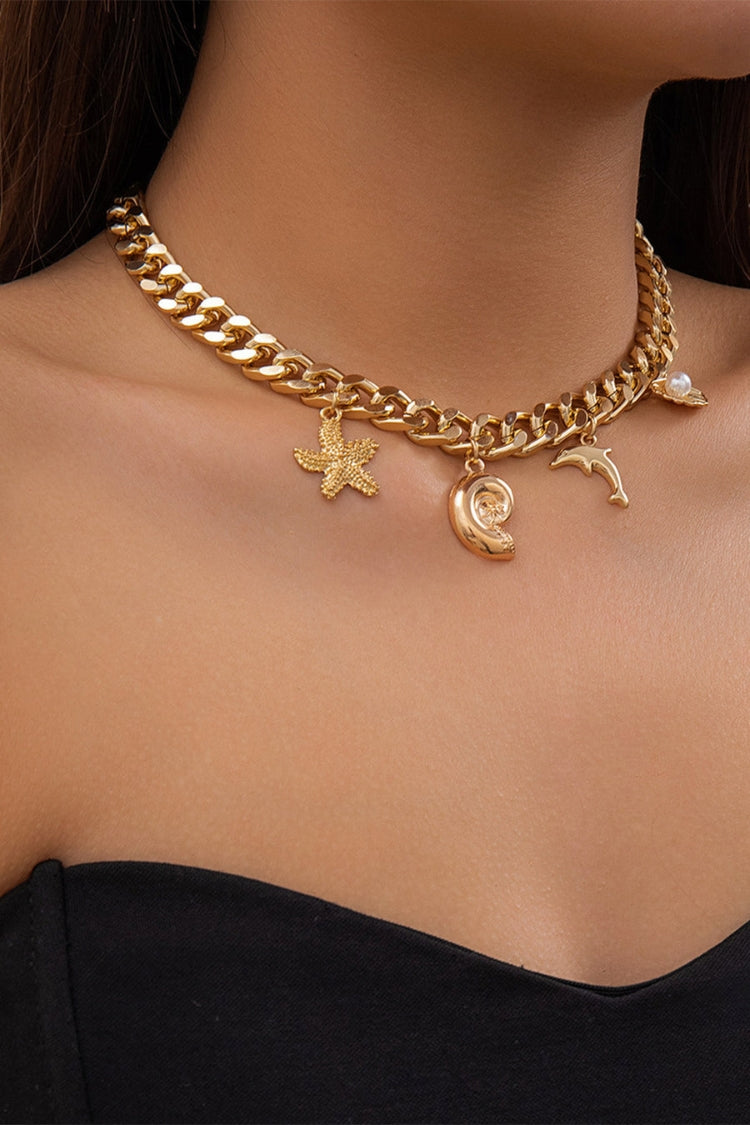 Collier pendentif sur le thème de l'océan 