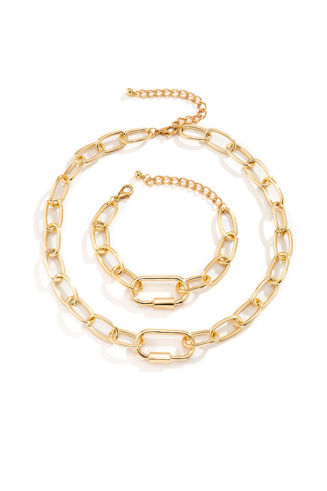 Ensemble collier et bracelet chaîne 