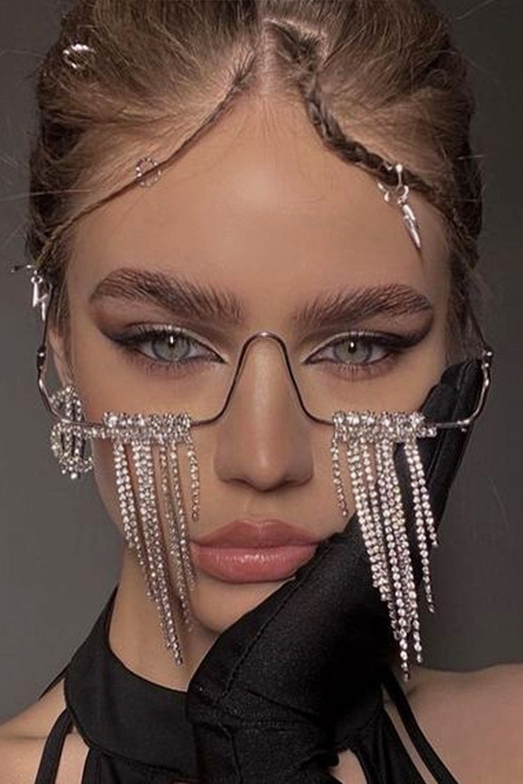 Rhinestone fringe face accessories