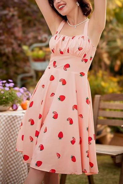 Solid Floral Ruched Summer Cute A-Line Flowy Swing Midi Dress