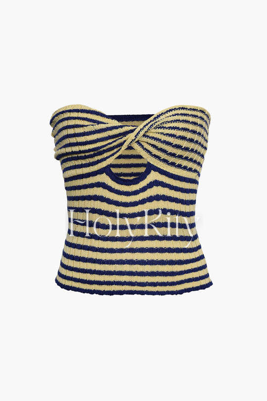 Twisted Front Knitted Top