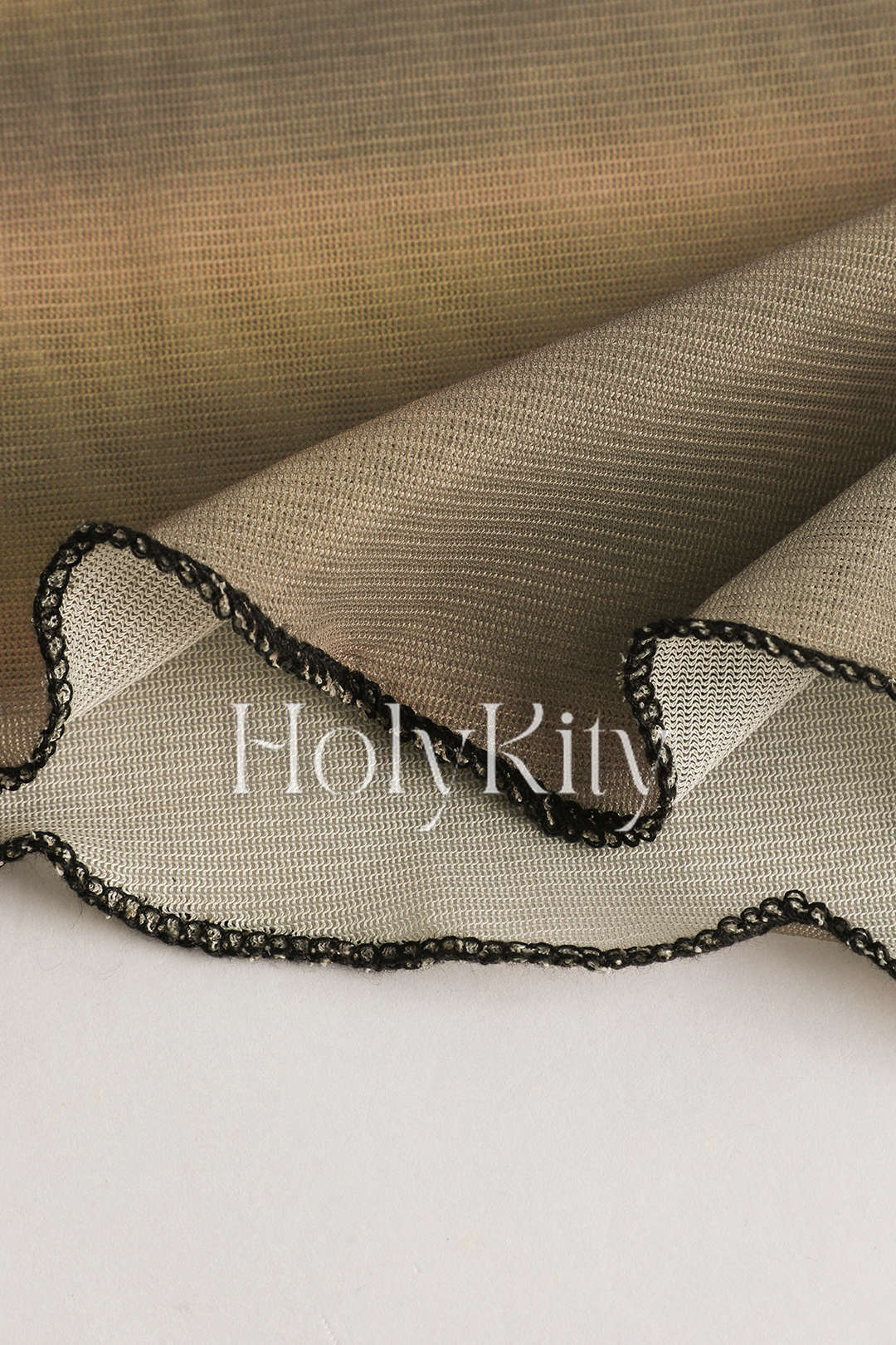 Asymmetrisches transparentes Netztop mit Batikmuster 