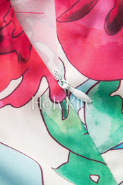 Floral Print Knot Side Wrap Shorts