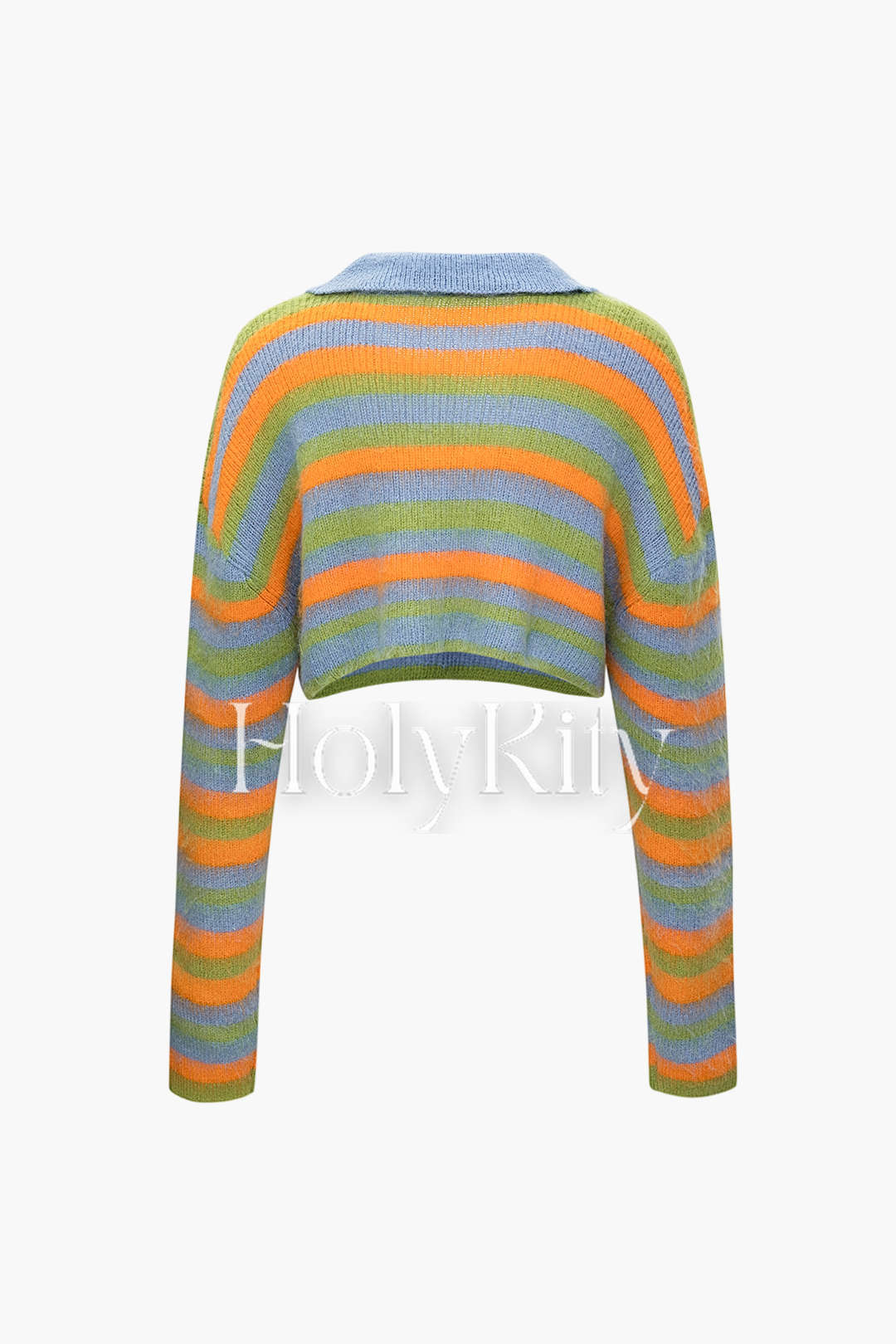 Cardigan en tricot à rayures multicolores 