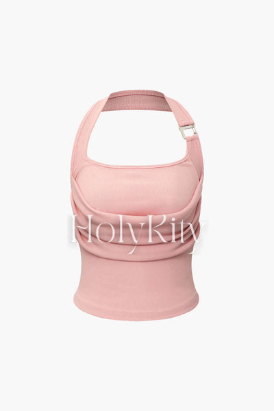 Ruched Front Halter Top