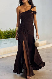 Slim fit long slit dress