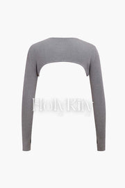 Super Cropped Long Sleeve Knit Top