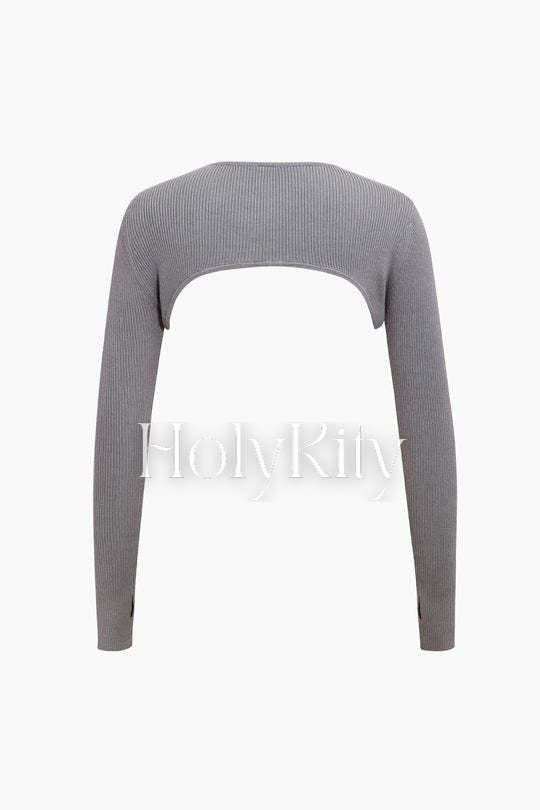 Super Cropped Long Sleeve Knit Top