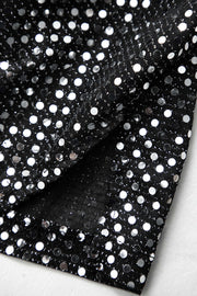 Sequin Cowl Neck Backless Hooded Mini Dress