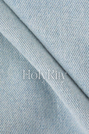 Foldover Waist Denim Shorts