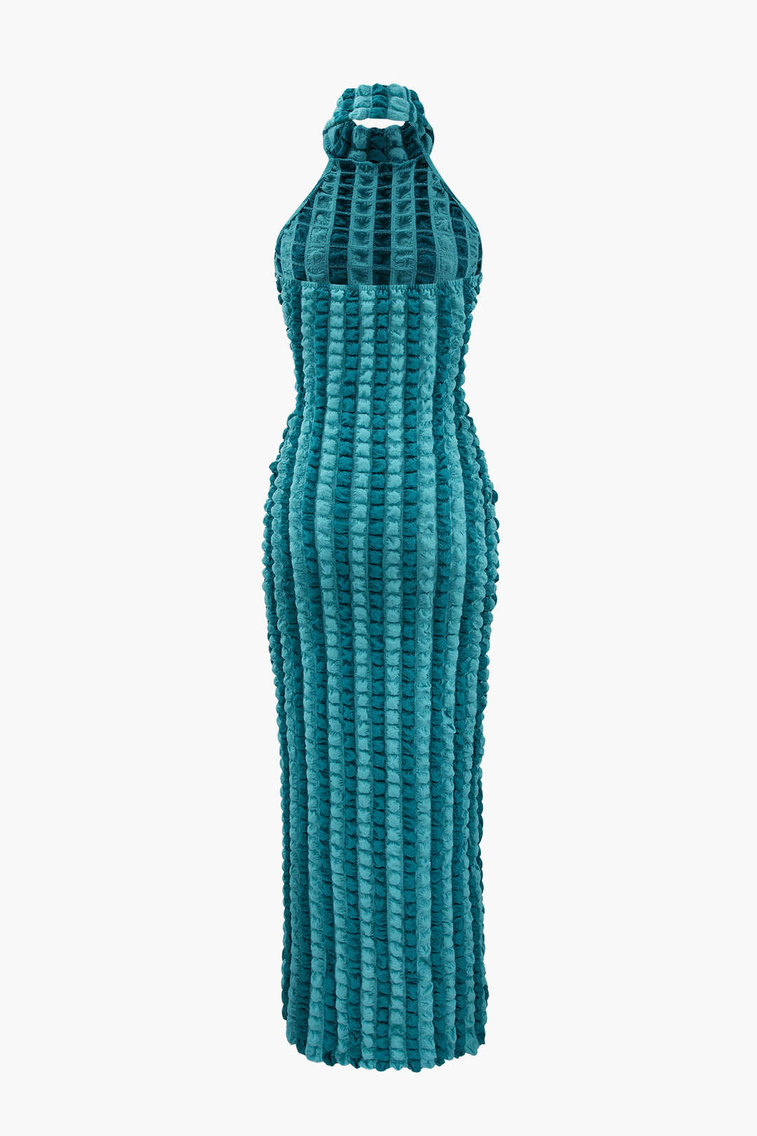 Rückenfreies Neckholder-Maxikleid mit Popcorn-Struktur