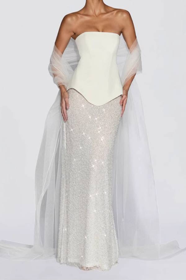 Strapless Sequin Dress