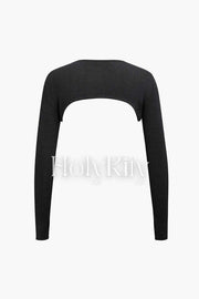 Super Cropped Long Sleeve Knit Top