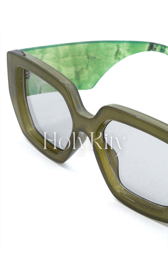 Lunettes de soleil à monture rectangulaire surdimensionnée