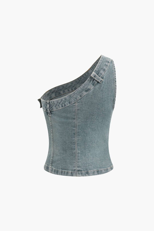 One-Shoulder-Jeans-Tanktop 