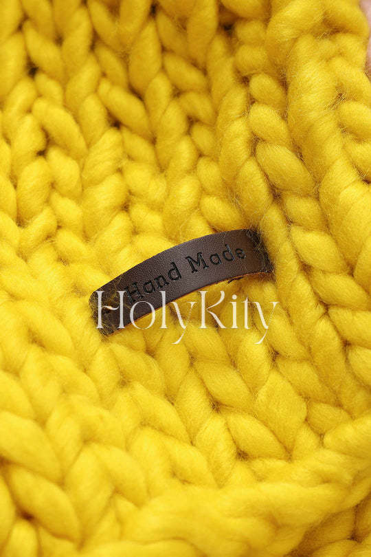 Color Block Chunky Knit Cardigan
